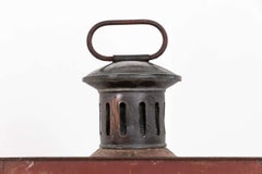 Antique 19th Century Victorian Toleware Painted Metal Railway Lantern, C.1880