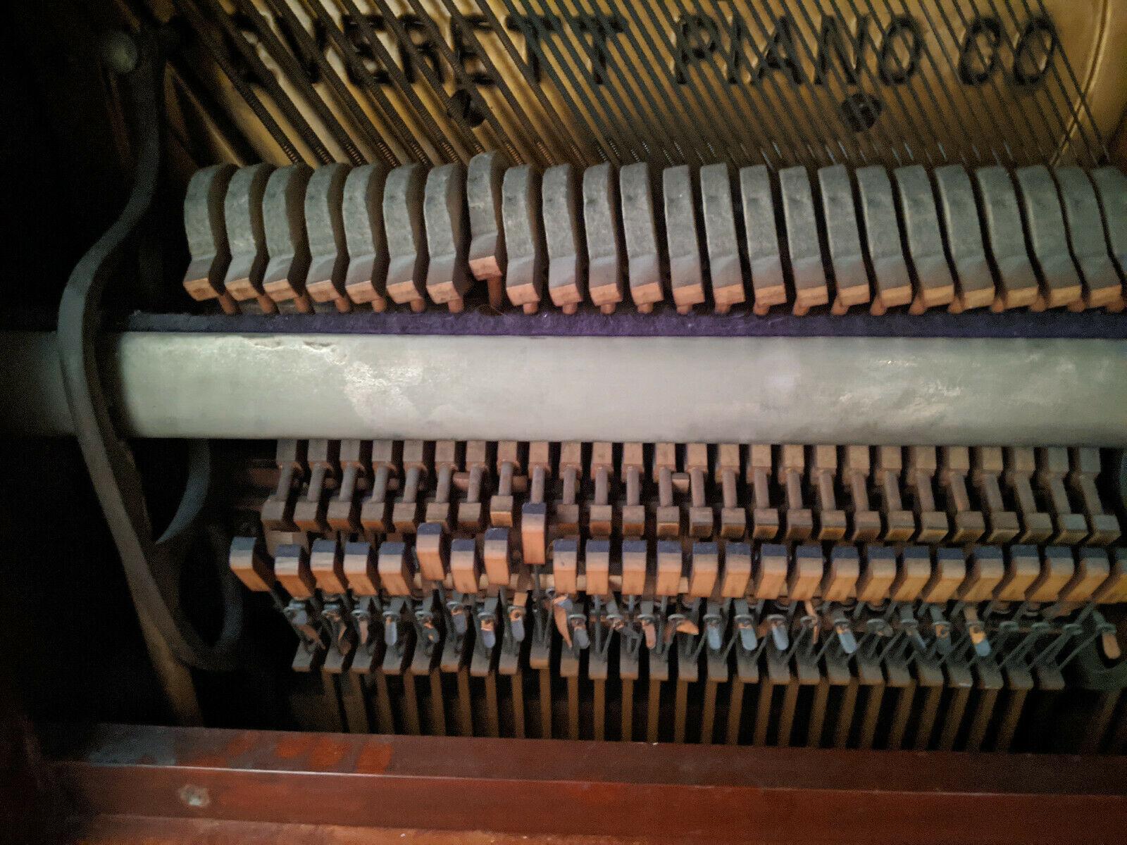 Hardwood Antique 19th Century Victorian Upright Piano by The Everett Piano Co. Boston