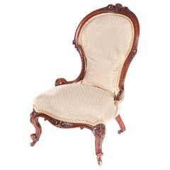 Antique 19th Century Victorian Walnut Ladies Chair