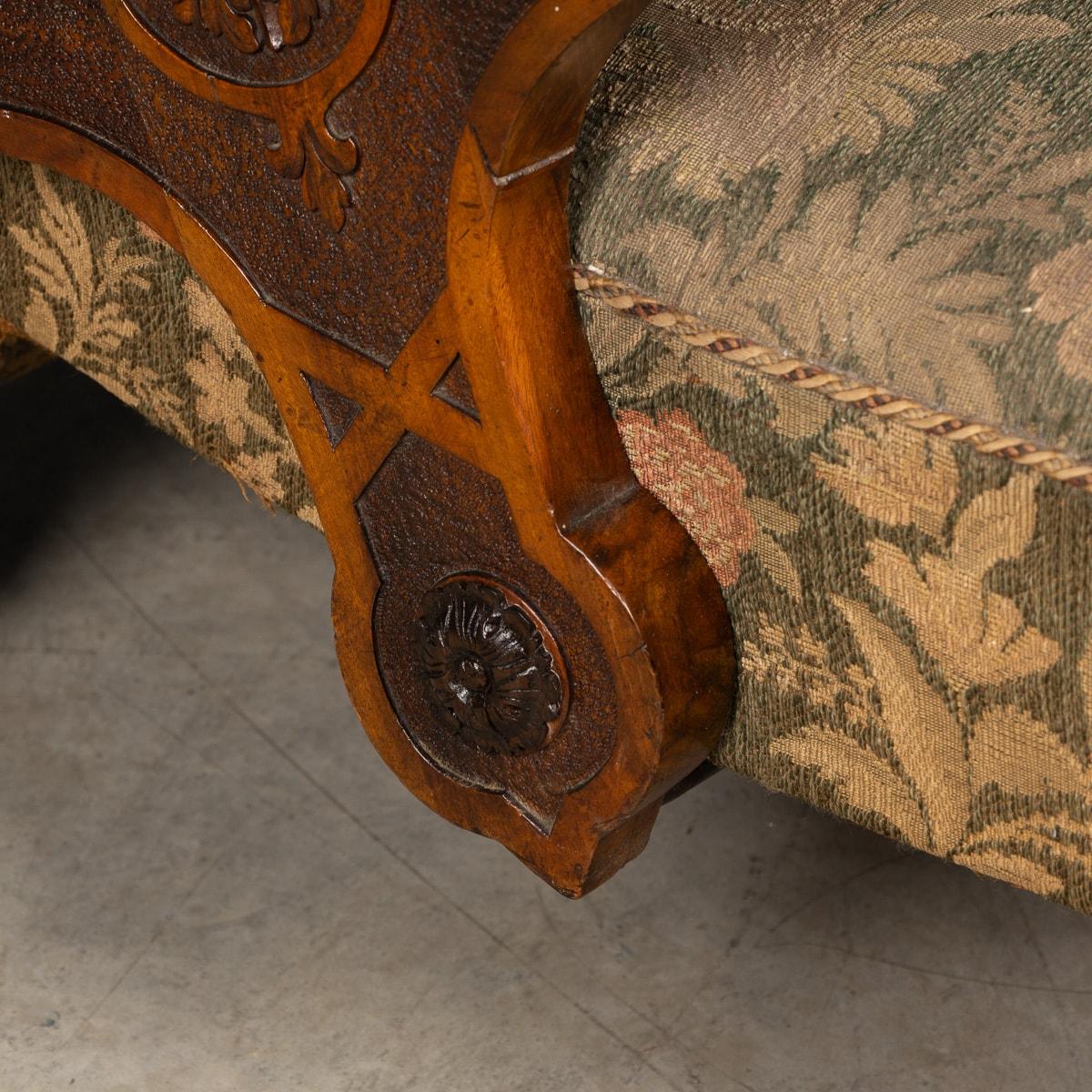 A.I.C C Ancienne chaise Pullman réversible en noyer du 19e siècle de l'époque victorienne c.1860 en vente 10
