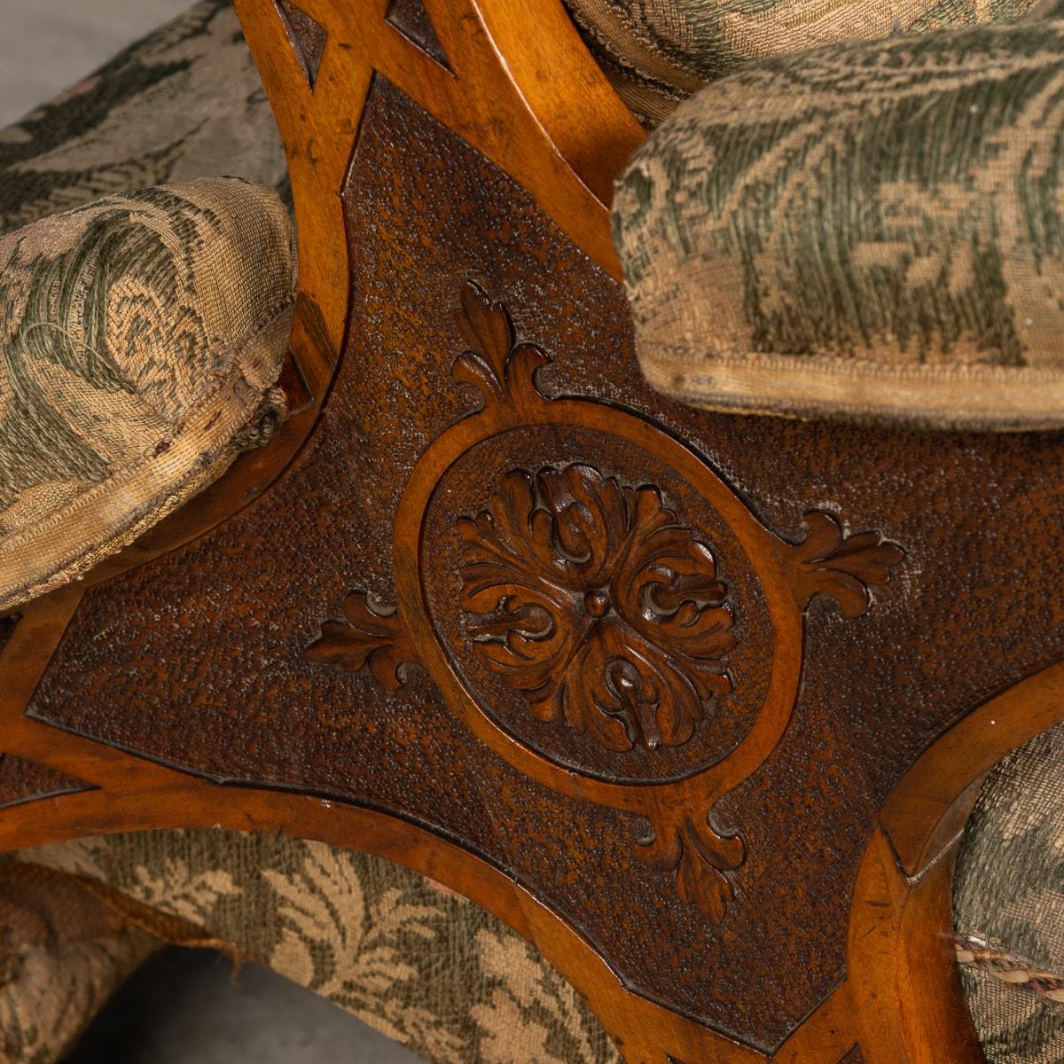 A.I.C C Ancienne chaise Pullman réversible en noyer du 19e siècle de l'époque victorienne c.1860 en vente 12
