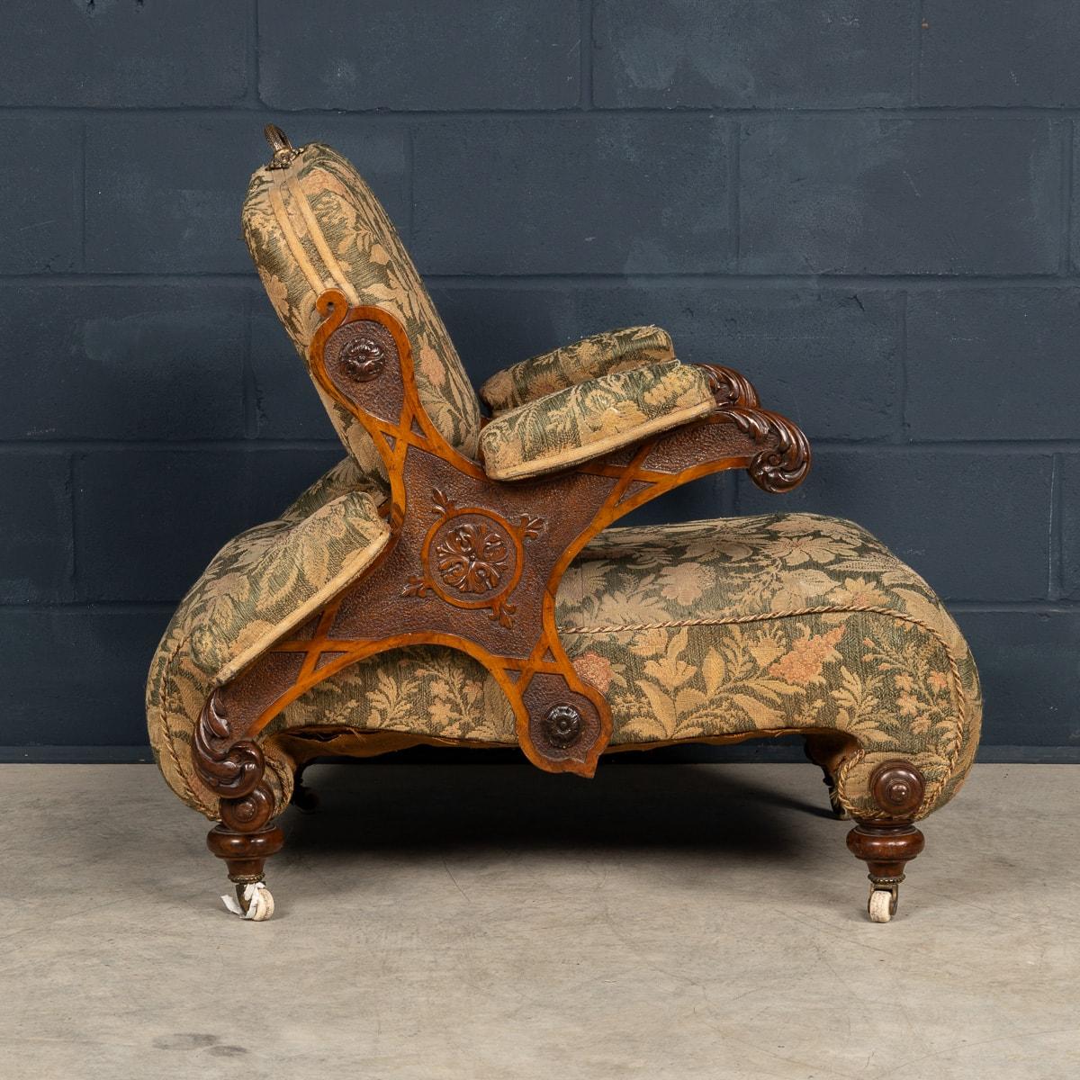 A.I.C C Ancienne chaise Pullman réversible en noyer du 19e siècle de l'époque victorienne c.1860 Bon état - En vente à Royal Tunbridge Wells, Kent