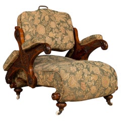 Antiker viktorianischer Pullman-Wendesessel aus Nussbaum des 19. Jahrhunderts, um 1860