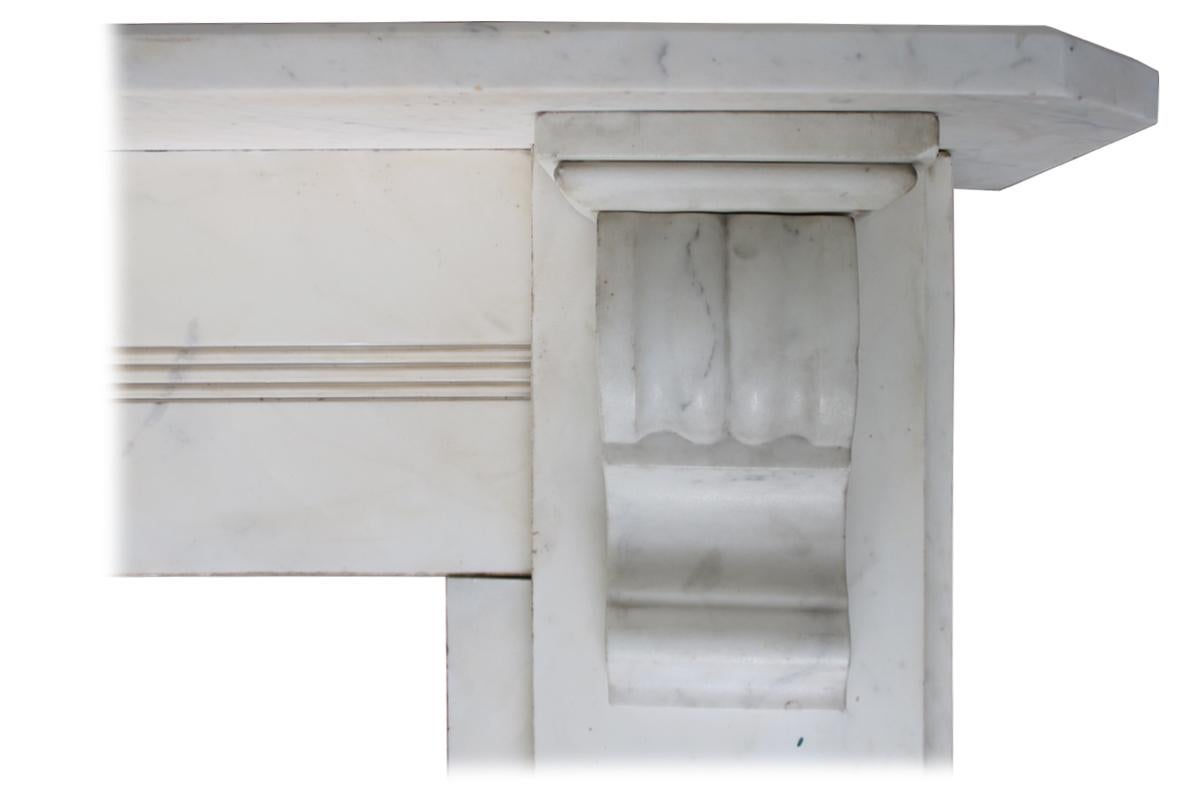 Antique 19th Century Victorian White Marble Fireplace Surround 1