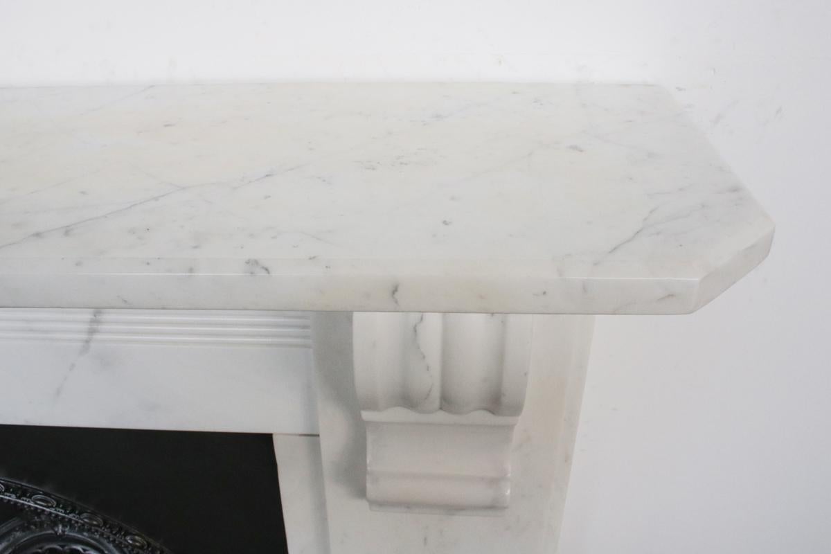 Carrara Marble Antique 19th Century Victorian White Marble Fireplace Surround