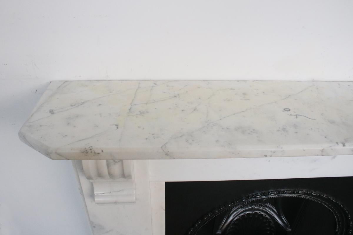 Antique 19th Century Victorian White Marble Fireplace Surround 1