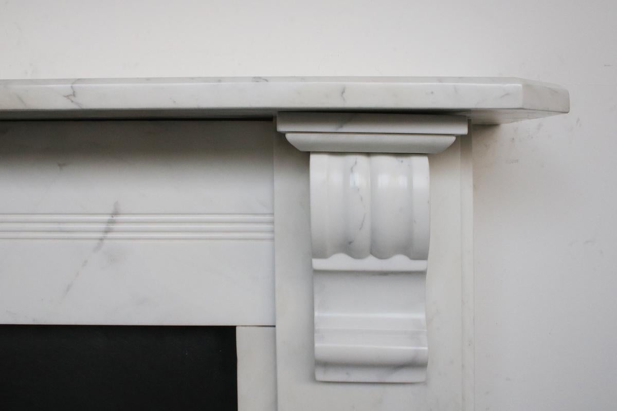 Antique 19th Century Victorian White Marble Fireplace Surround 2