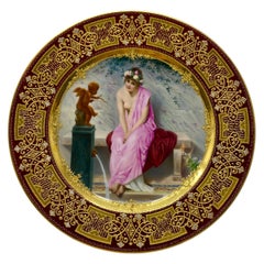 Antico piatto da ritratto viennese del XIX secolo