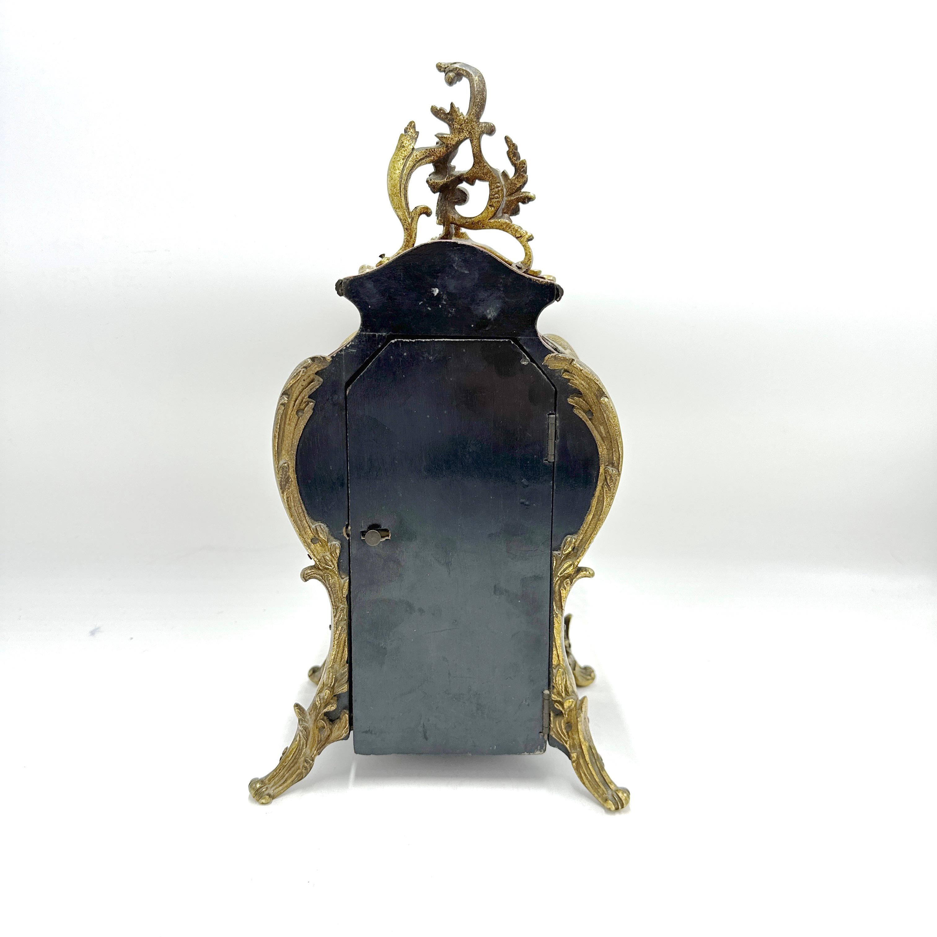 Antike französische Kaminuhr im Boulle-Stil von Vincenti & Cie aus dem 19. Jahrhundert im Angebot 4