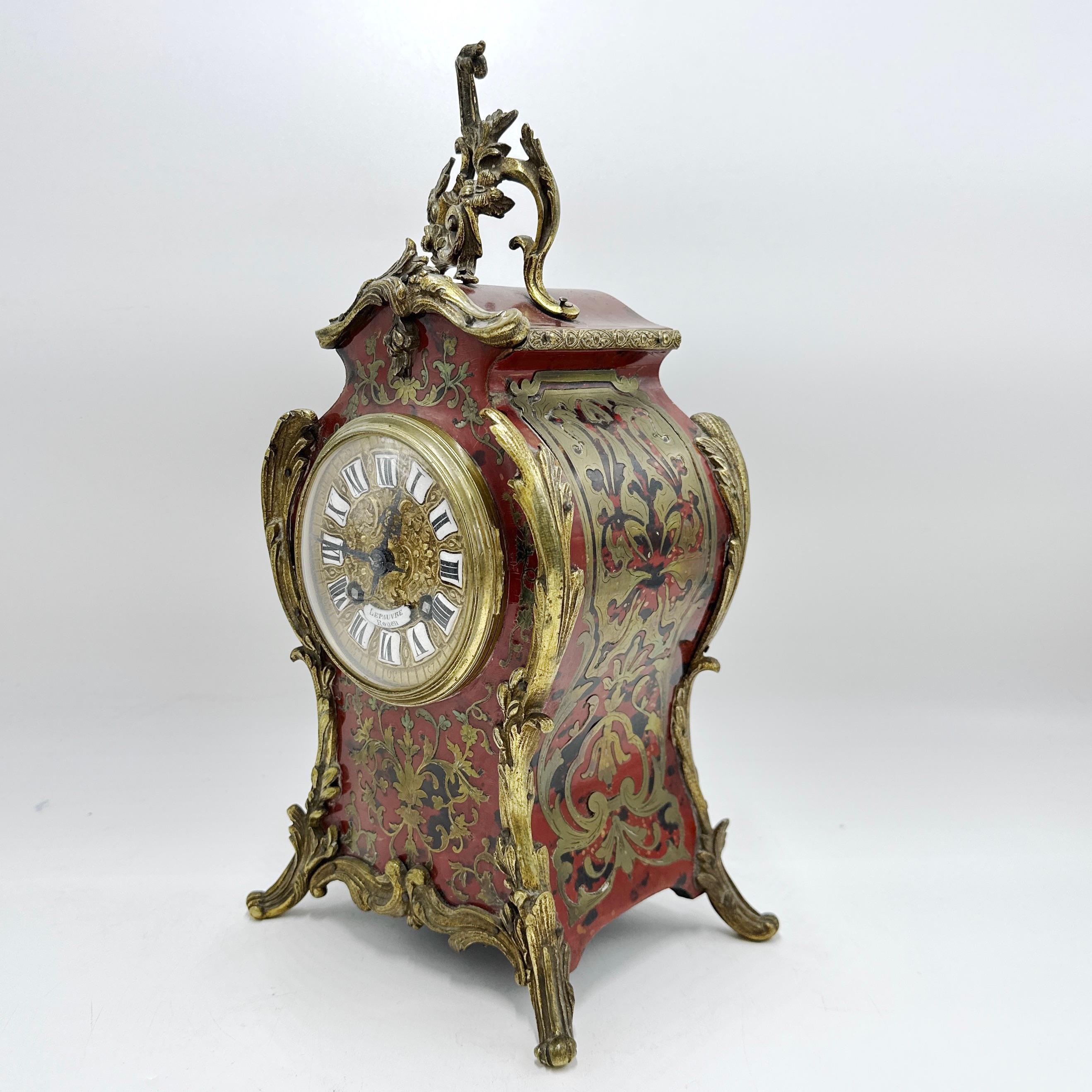 Antike französische Kaminuhr im Boulle-Stil von Vincenti & Cie aus dem 19. Jahrhundert im Angebot 6