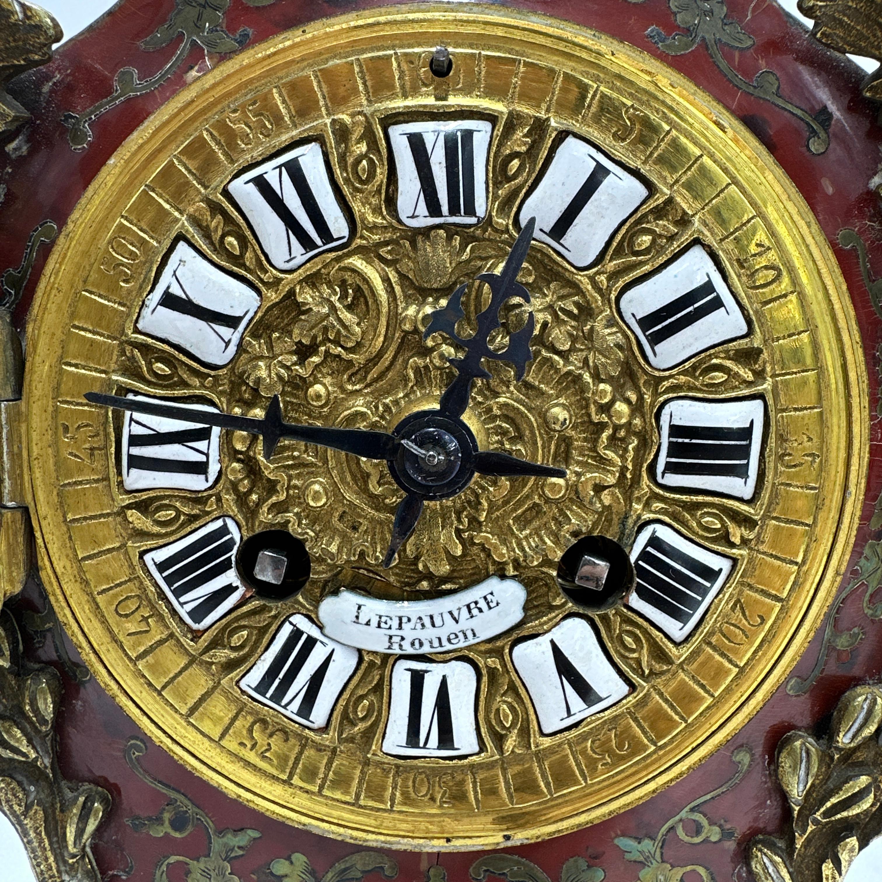 Antike französische Kaminuhr im Boulle-Stil von Vincenti & Cie aus dem 19. Jahrhundert im Angebot 1
