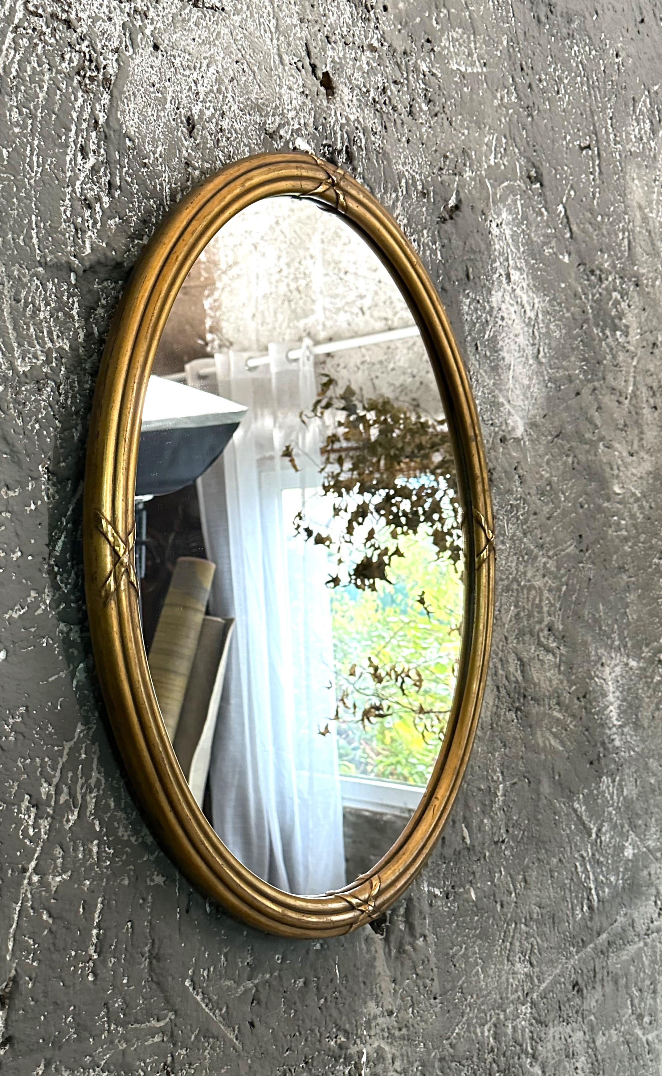 Gold Leaf Antique 19th Century Wall Mirror Gilt Wood For Sale