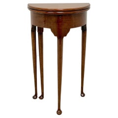 Used 19th Century Walnut Georgian Petite Demilune to Round Flip Top Table