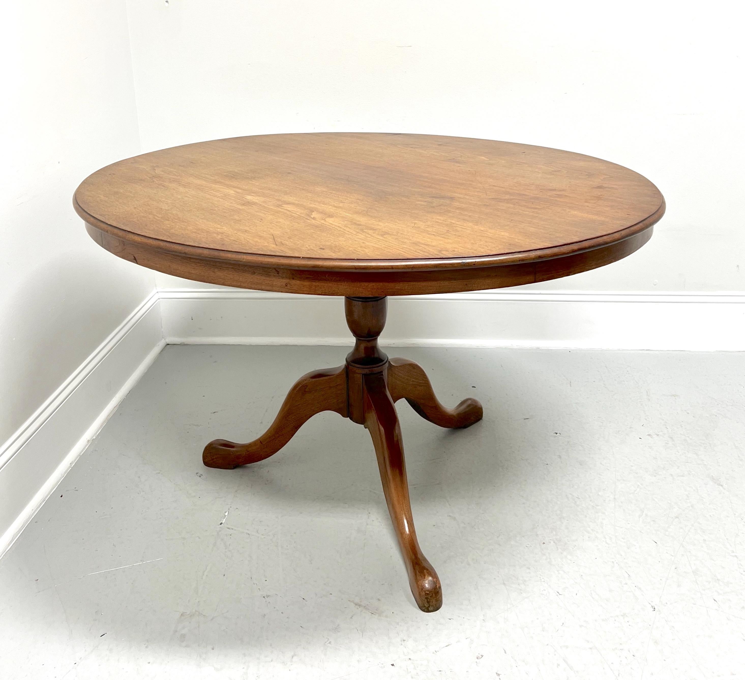 Antique 19th Century Walnut Round Tilt-Top Dining Table w/ Tripod Pedestal Base 6