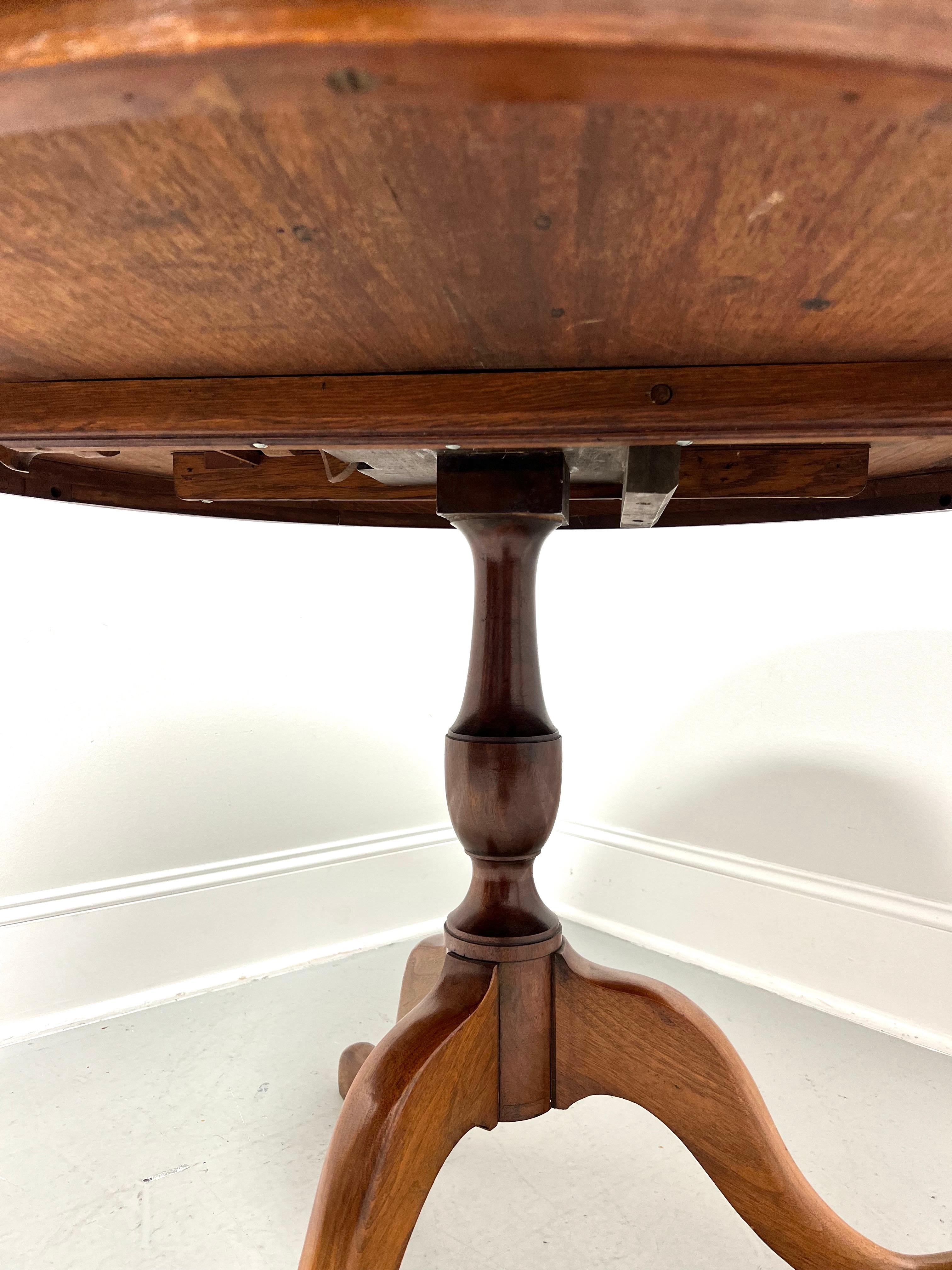 Antique 19th Century Walnut Round Tilt-Top Dining Table w/ Tripod Pedestal Base 2