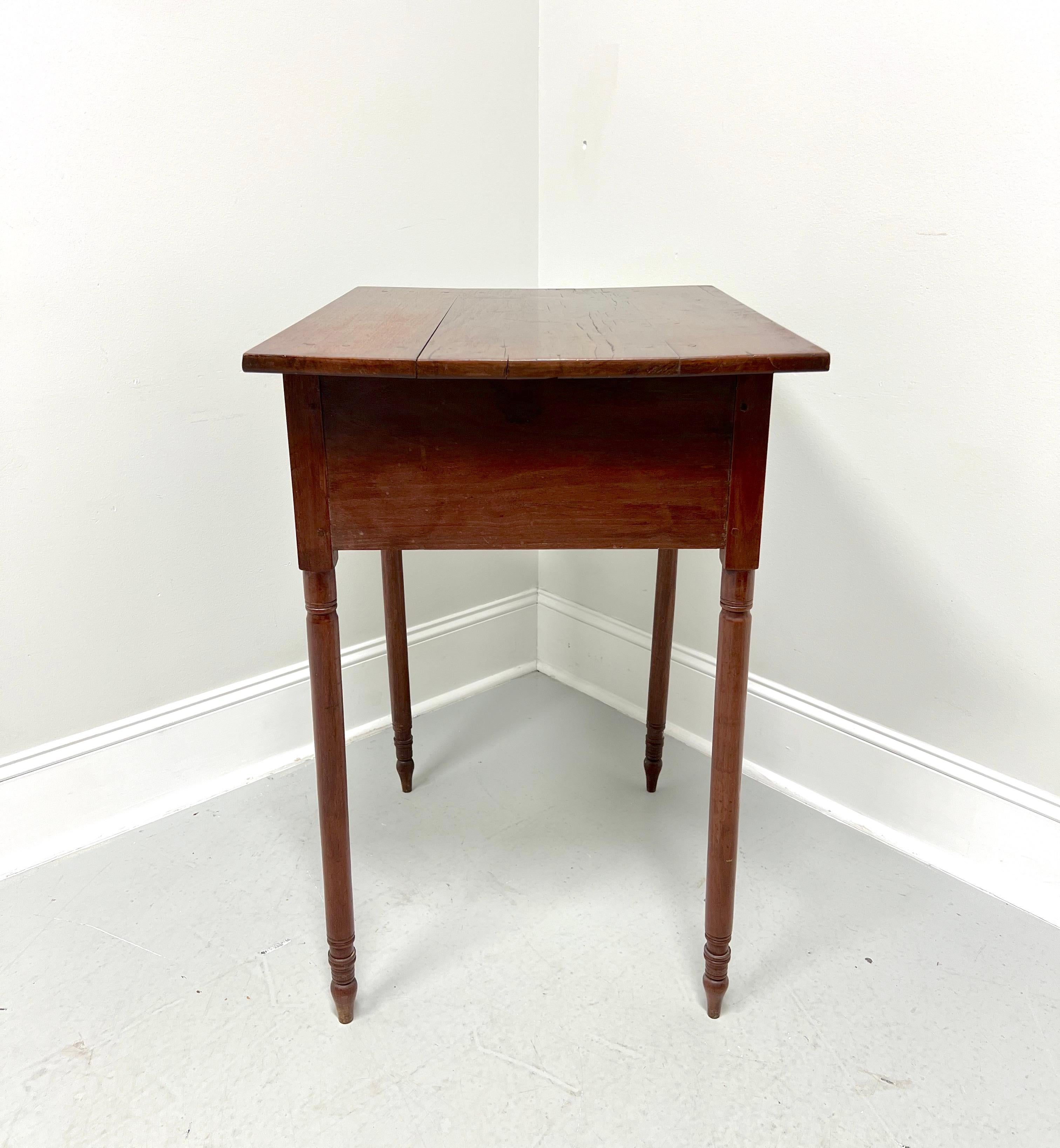 American Antique 19th Century Walnut Single Drawer Accent Table on Turned Legs For Sale