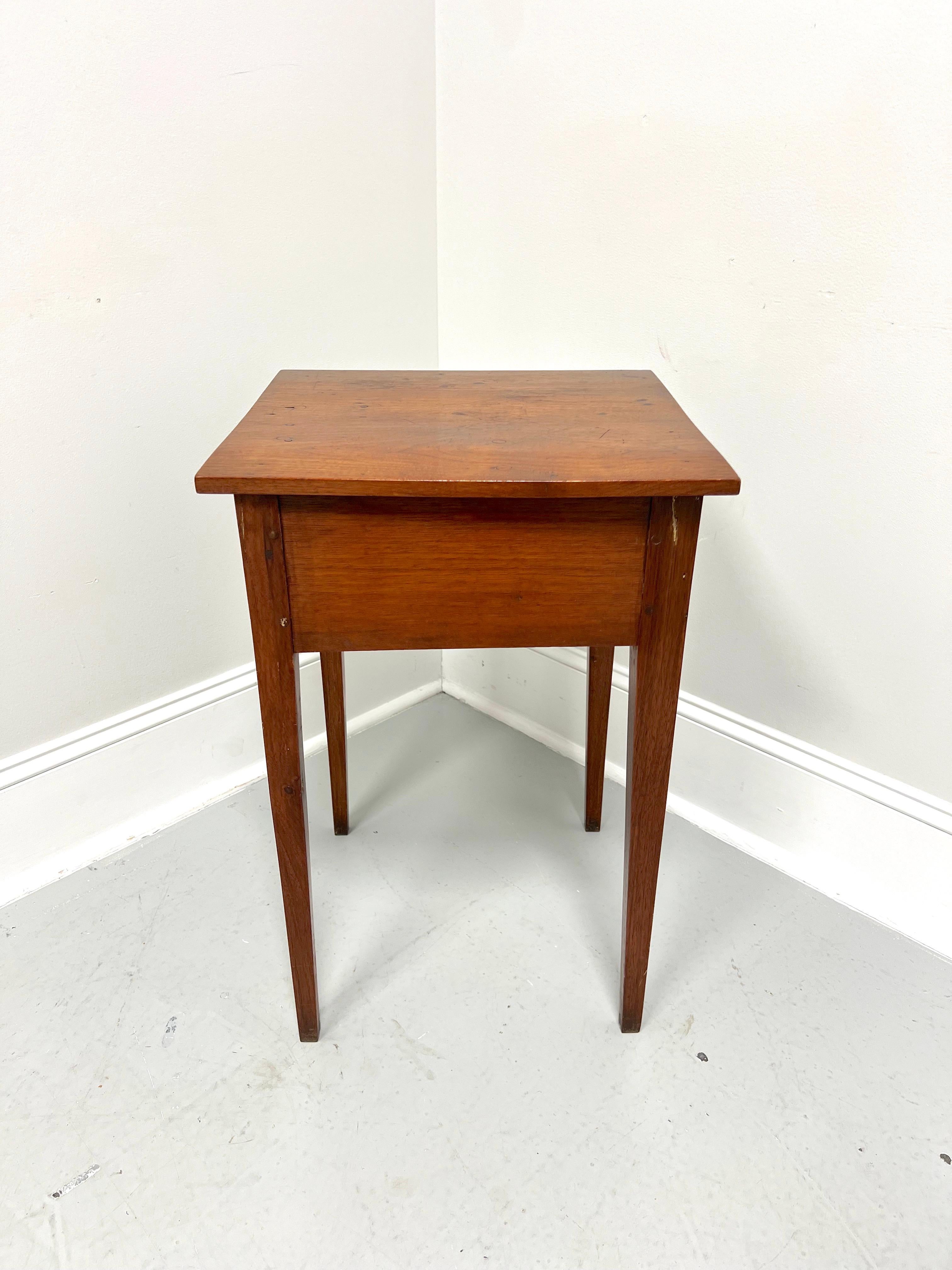 American Antique 19th Century Walnut Single Drawer Side Table with Tapered Legs