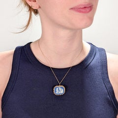 Antique 19th Century Wedgwood Blue Jasper Plaque and 14 Karat Gold Pendant / Pin