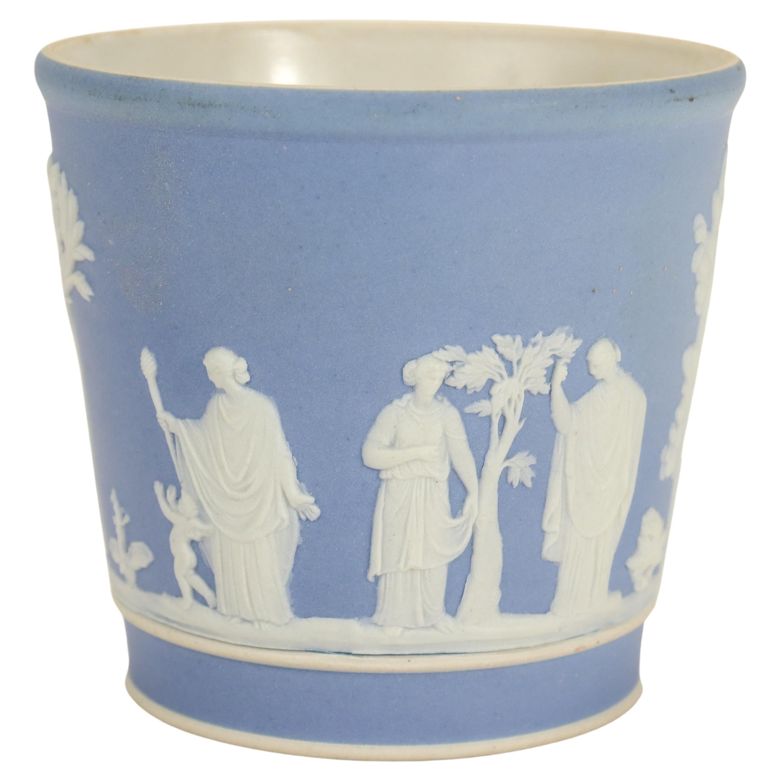 Gobelet ou gobelet Wedgwood ancien du 19ème siècle en jaspe bleu clair