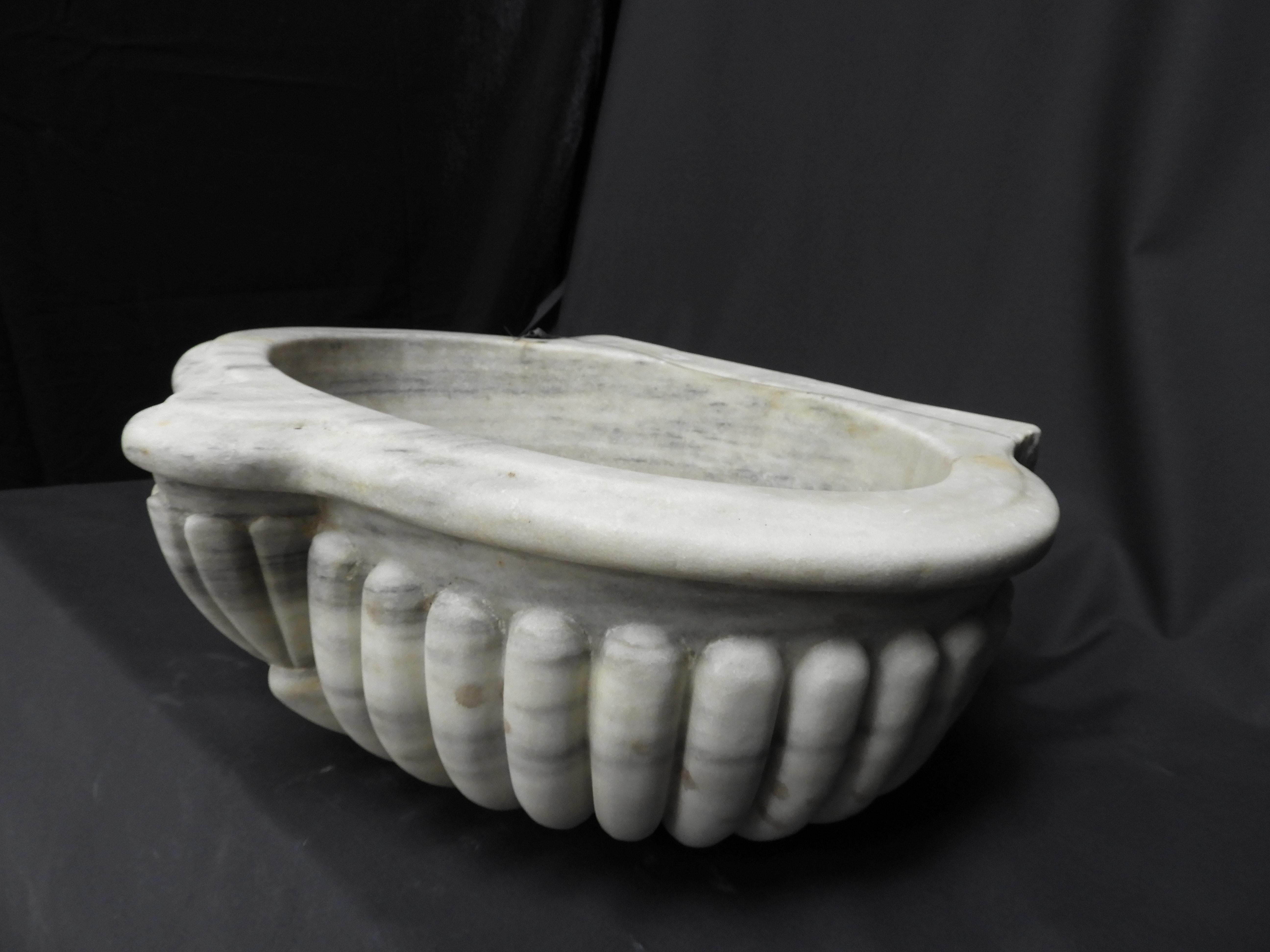 Turkish Antique 19th Century White Marble Sink For Sale