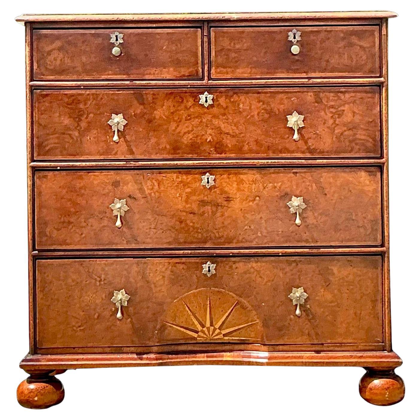 Antique 19th Century William and Mary Chest of Drawers For Sale at 1stDibs