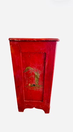 Antique 19th Century Wood Chest of Drawers with Handpainted Chinois Motif