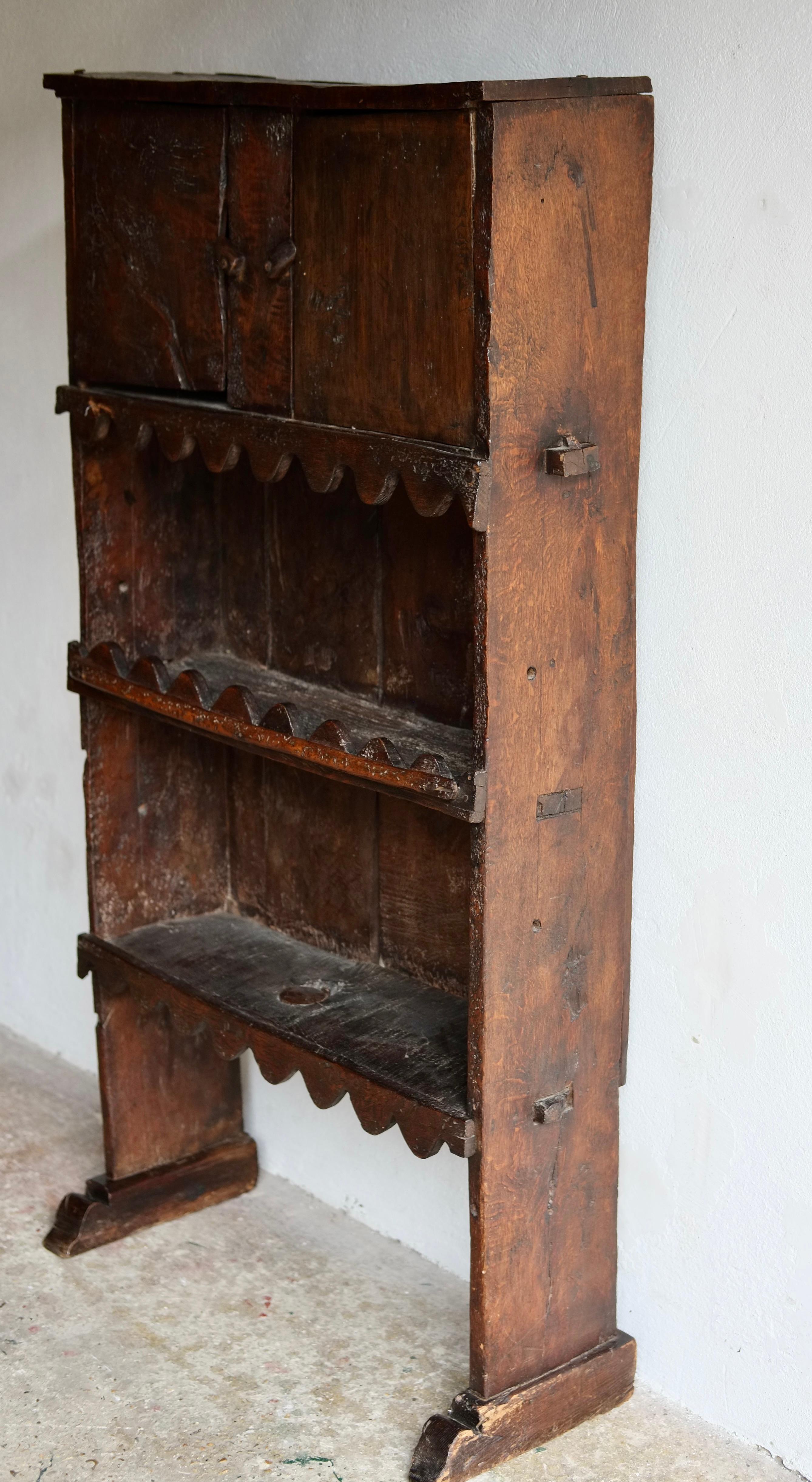 Unique Antique 19th Century Wood Folk Cabinet / Shelves, France For Sale 5