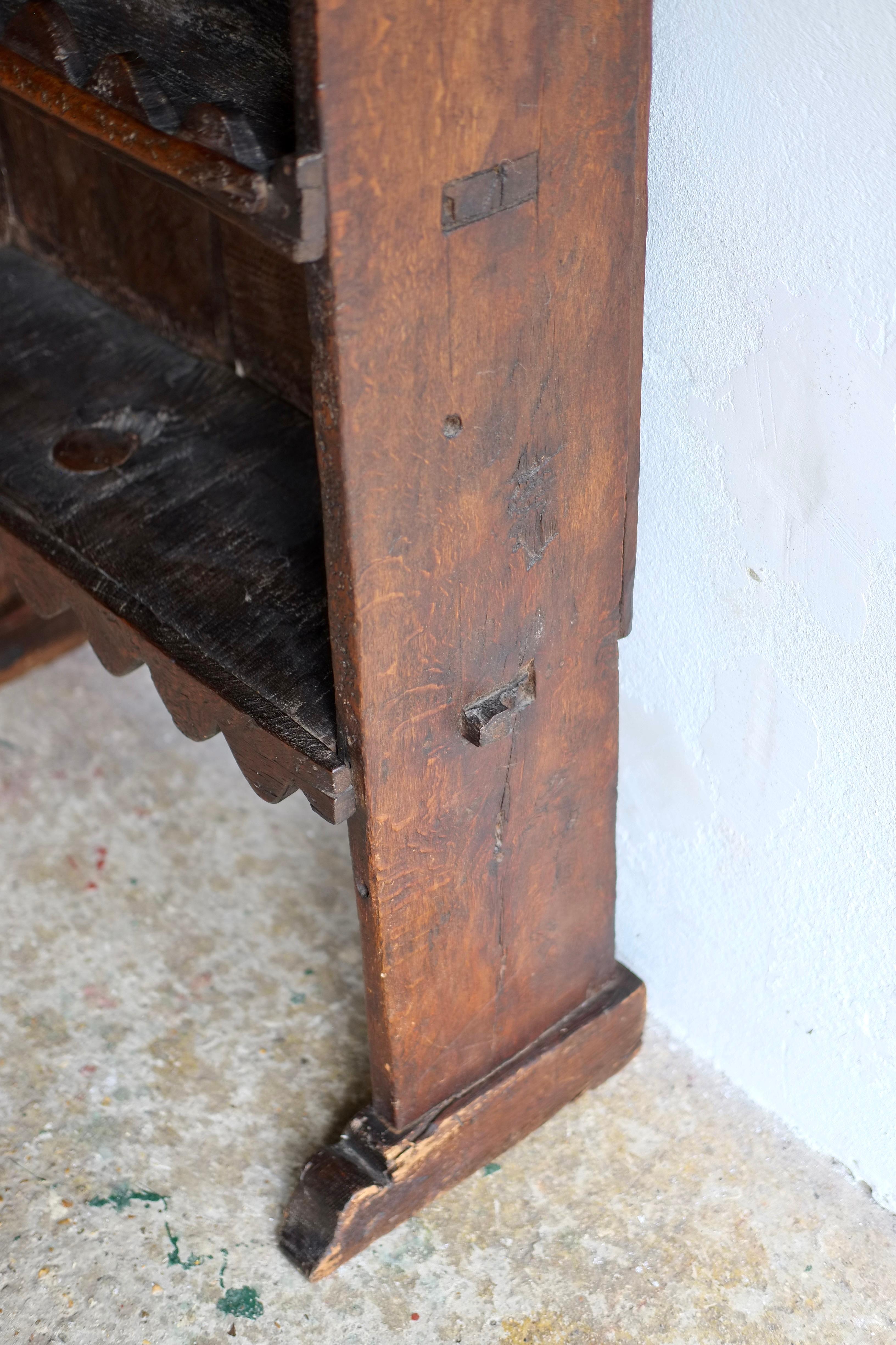 Unique Antique 19th Century Wood Folk Cabinet / Shelves, France For Sale 7