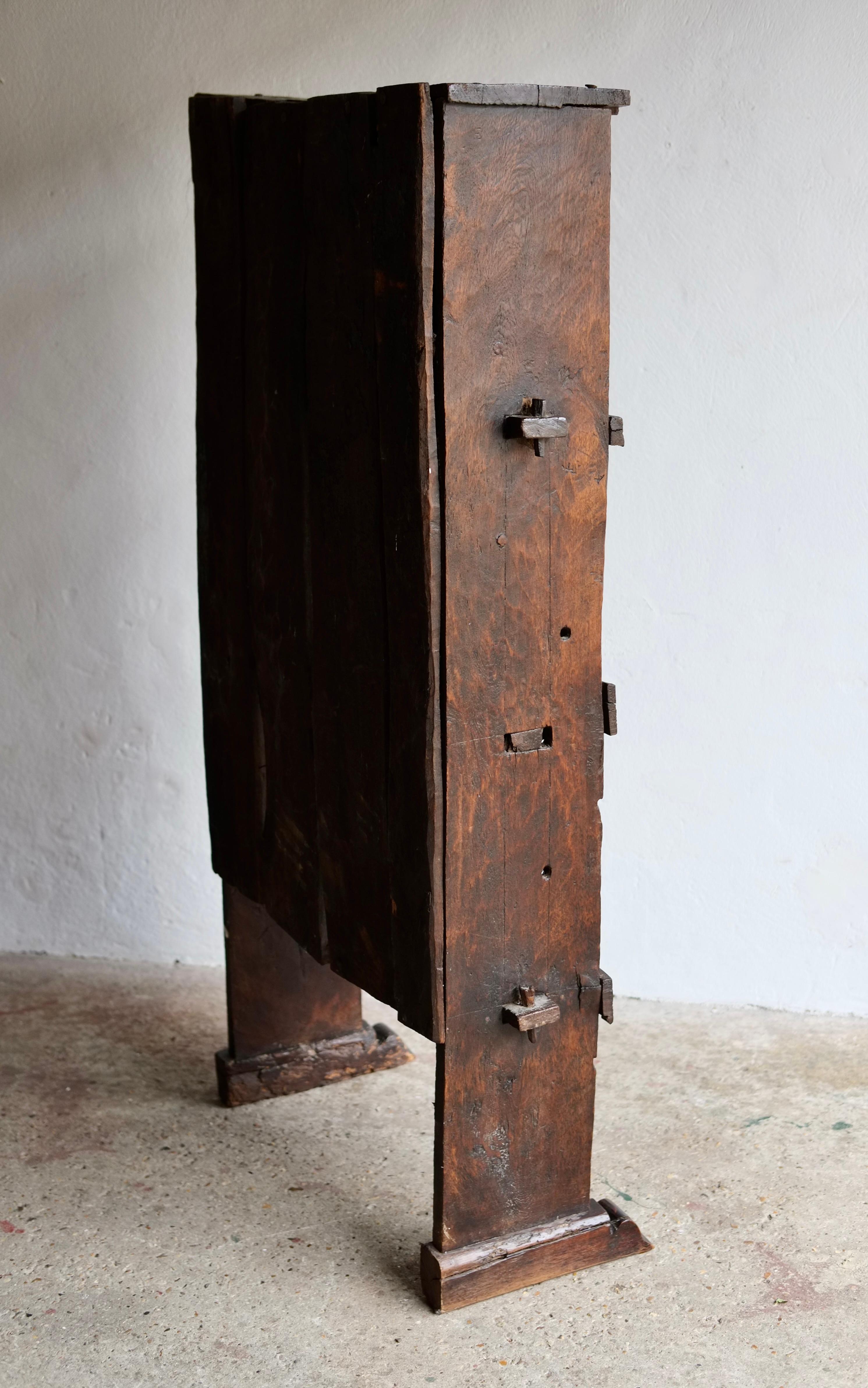 Unique Antique 19th Century Wood Folk Cabinet / Shelves, France For Sale 9
