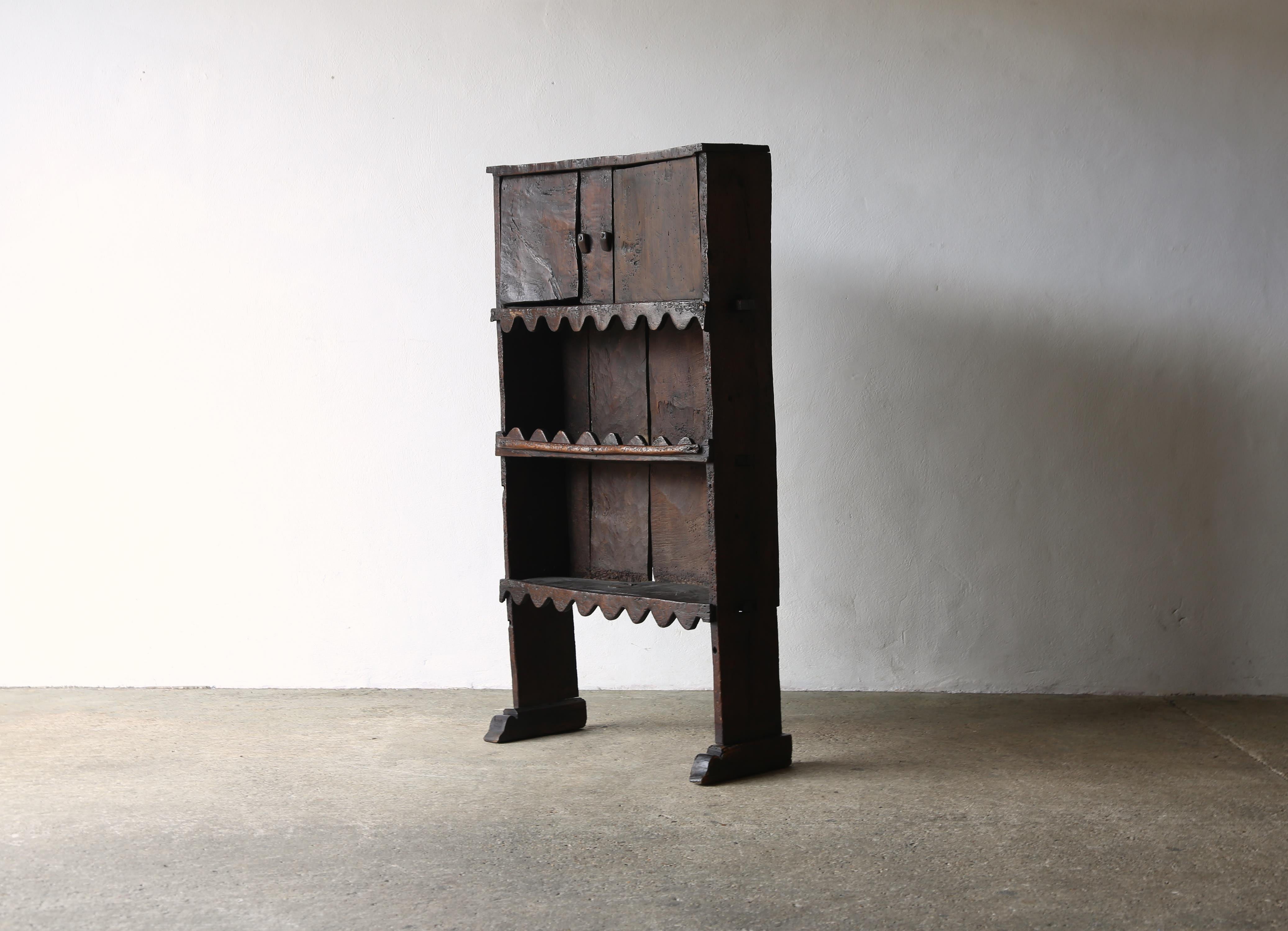 Unique Antique 19th Century Wood Folk Cabinet / Shelves, France For Sale 11