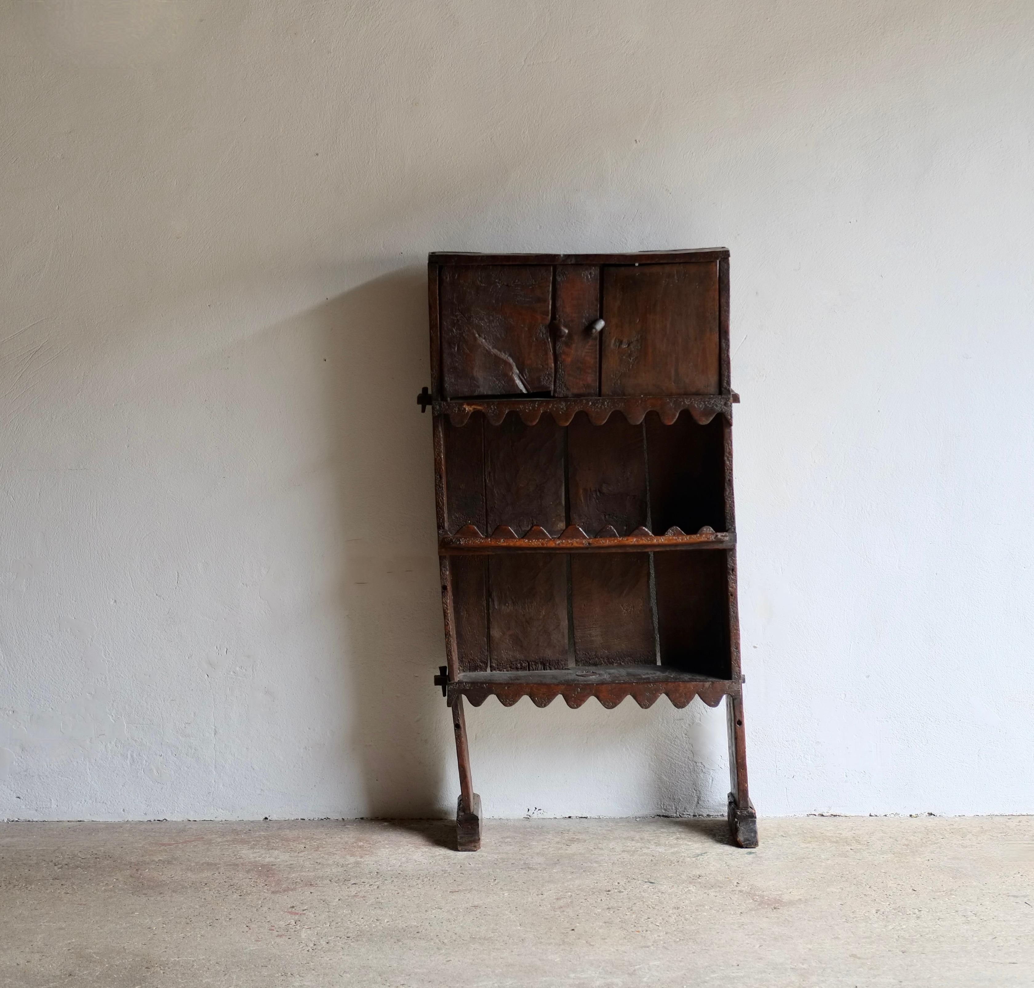 Unique Antique 19th Century Wood Folk Cabinet / Shelves, France For Sale 3