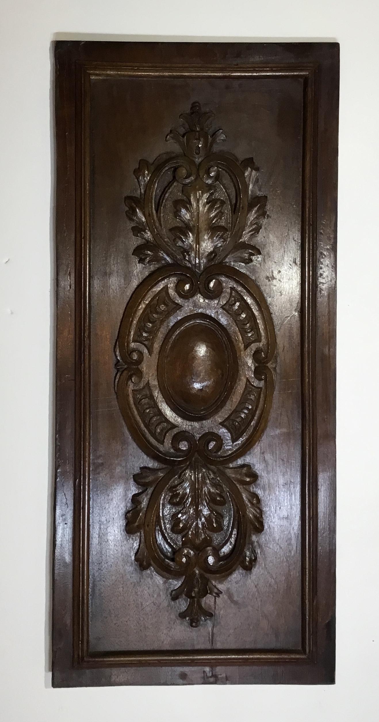 Antique 19th Century Wood Hand Carving Wall Hanging 8