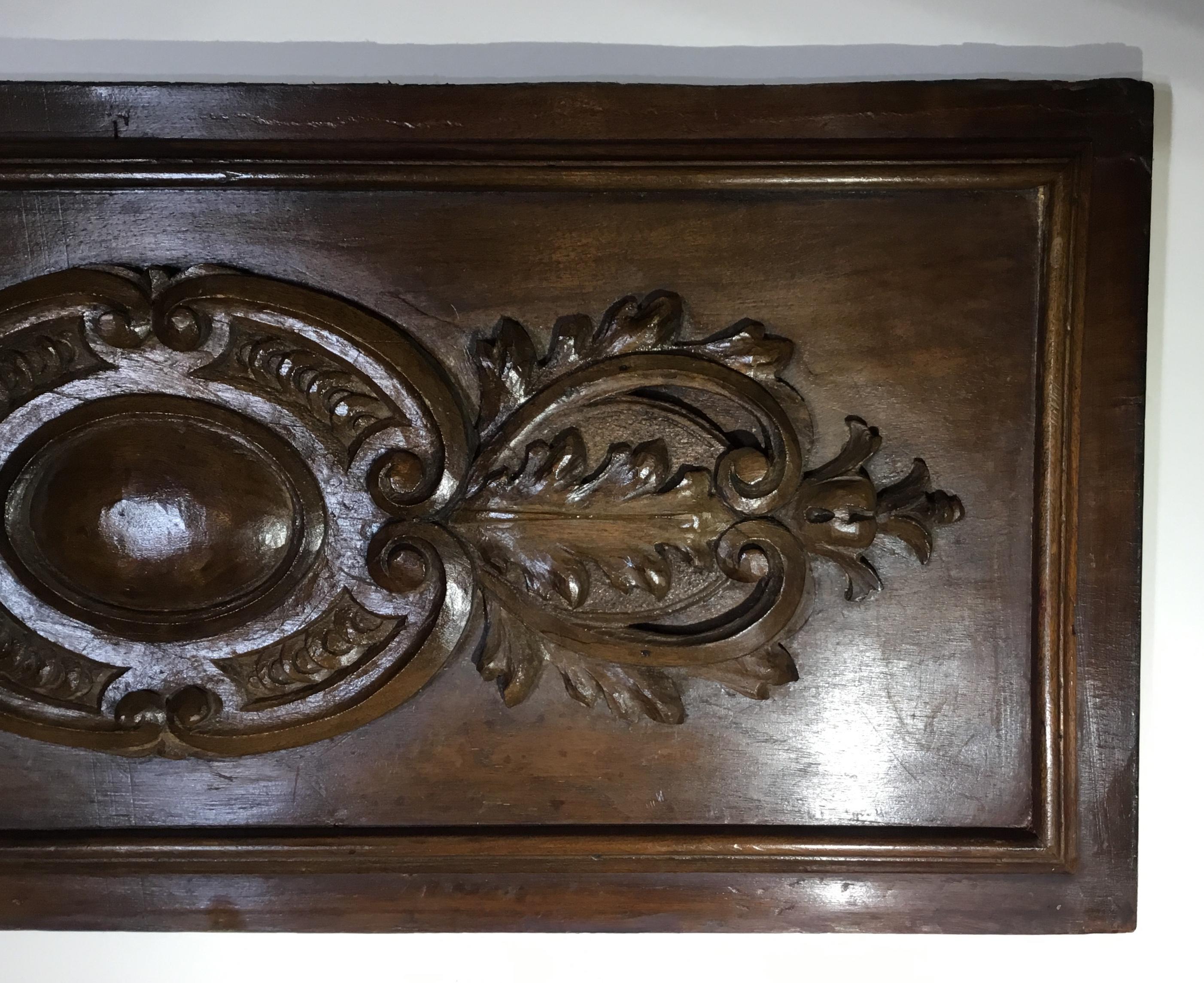Hand-Carved Antique 19th Century Wood Hand Carving Wall Hanging