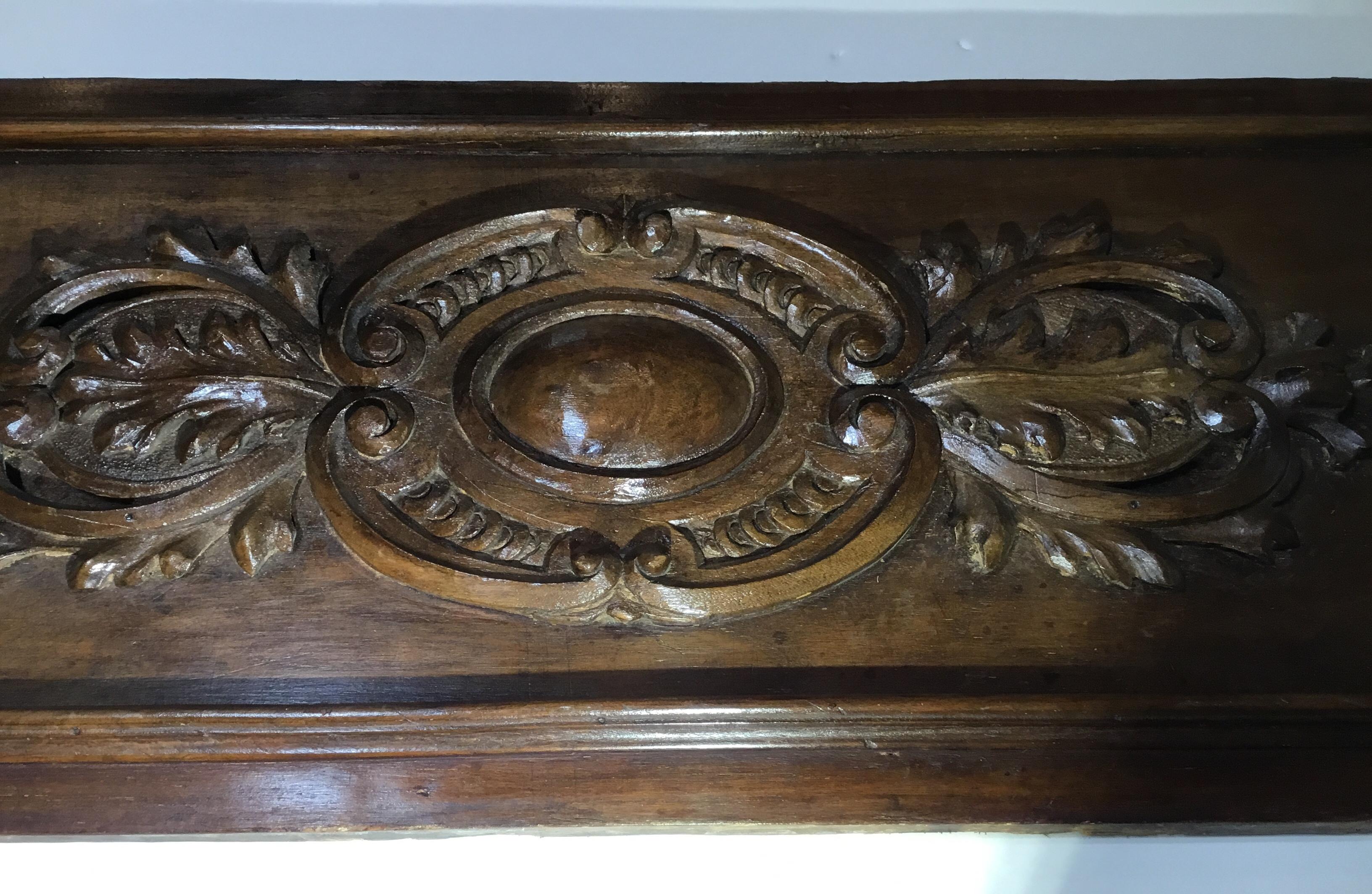 Antique 19th Century Wood Hand Carving Wall Hanging 2