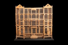 Antique 19th Century Wood & Wire Manor House Bird Cage: Timeless Elegance
