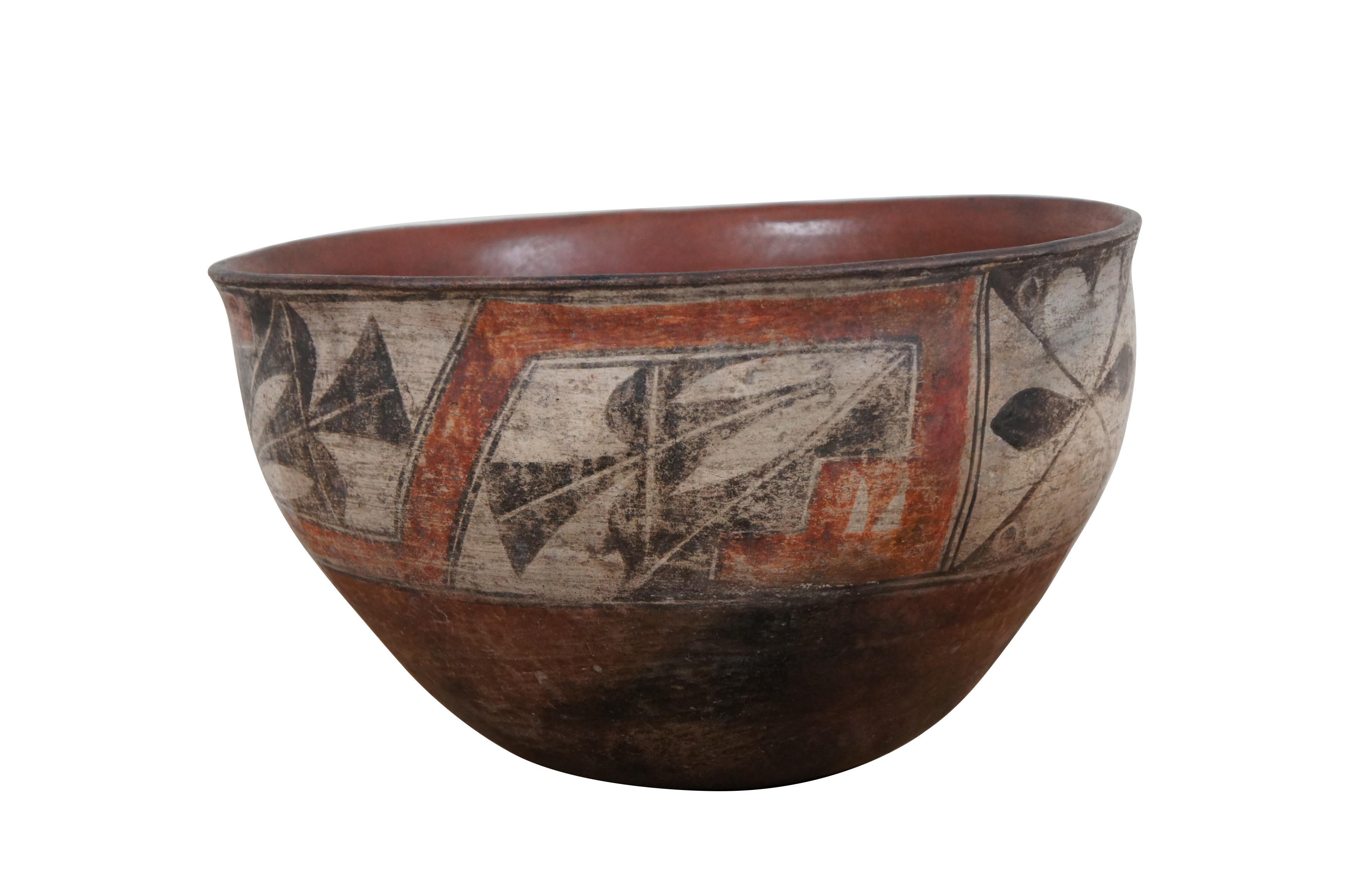 Native American Antique 19th Century Zia Pueblo Southwestern Polychrome Pottery Dough Bowl 16