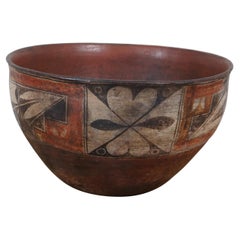 Antique 19th Century Zia Pueblo Southwestern Polychrome Pottery Dough Bowl 16"