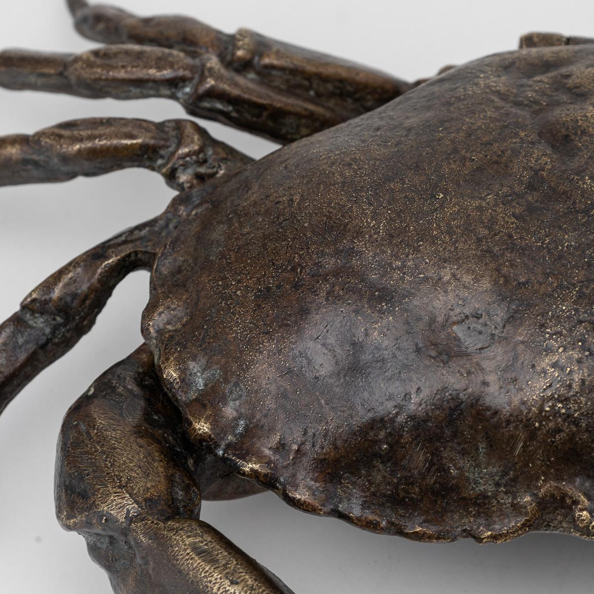 Ancienne boîte à caviar en bronze victorienne en forme de crabe du 19e siècle c.1885 en vente 5