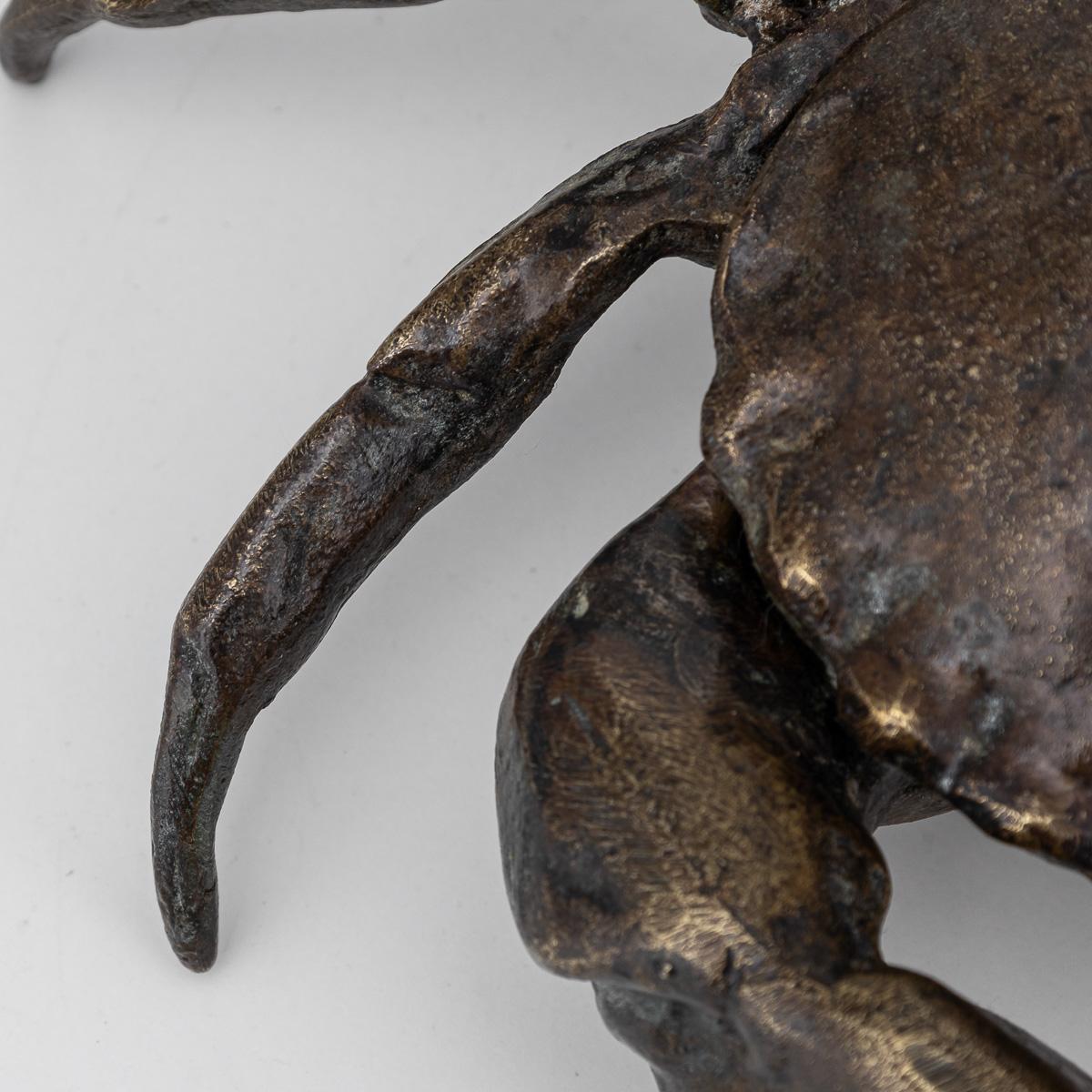 Ancienne boîte à caviar en bronze victorienne en forme de crabe du 19e siècle c.1885 en vente 7