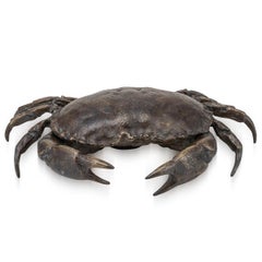 Antique 19th CenturyVictorian Bronze Novelty Crab Shaped Caviar Box c.1885