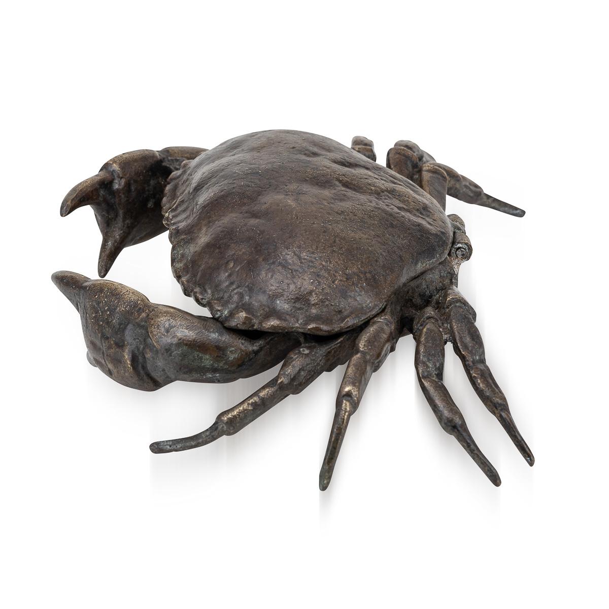 Autre Ancienne boîte à caviar en bronze victorienne en forme de crabe du 19e siècle c.1885 en vente