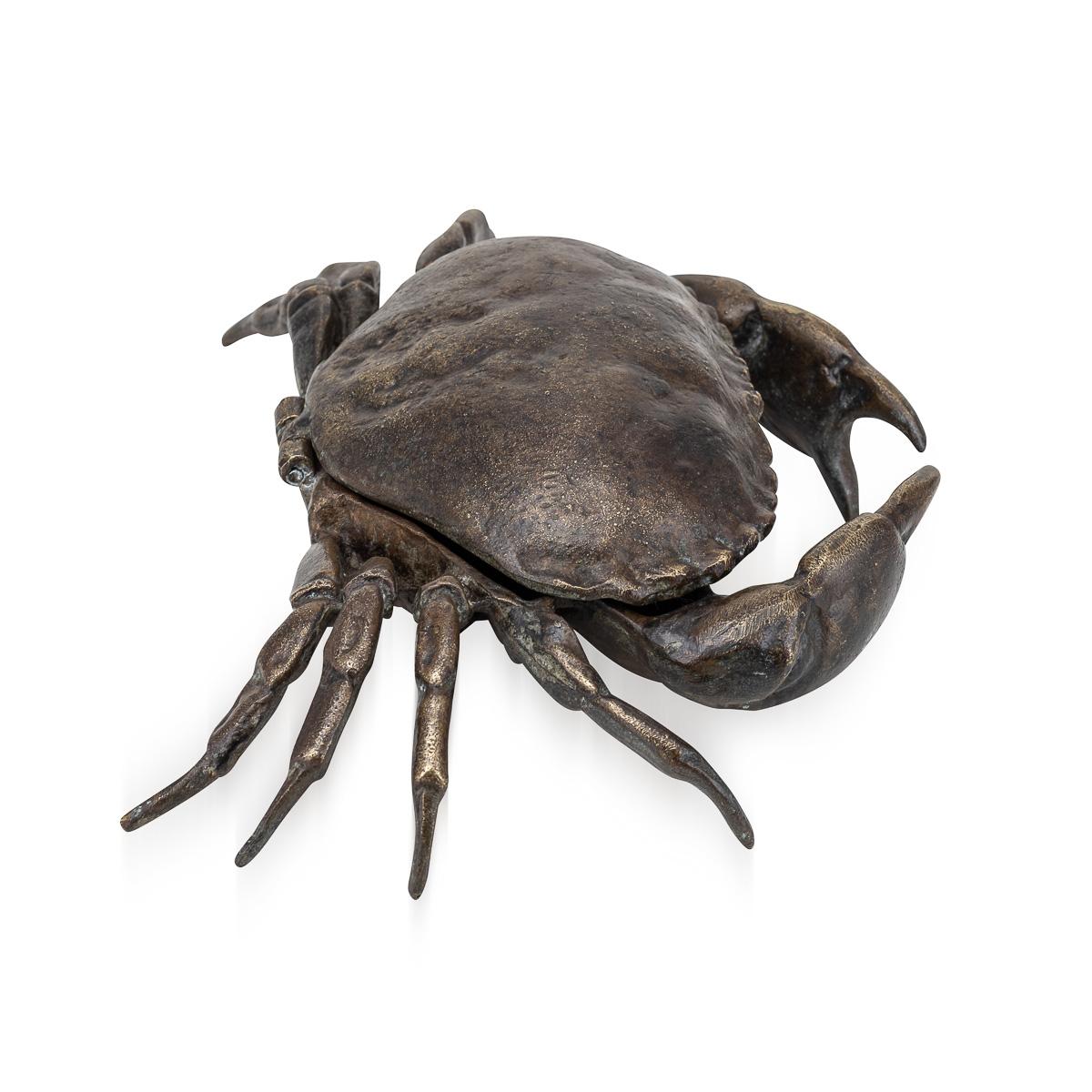 Ancienne boîte à caviar en bronze victorienne en forme de crabe du 19e siècle c.1885 Bon état - En vente à Royal Tunbridge Wells, Kent