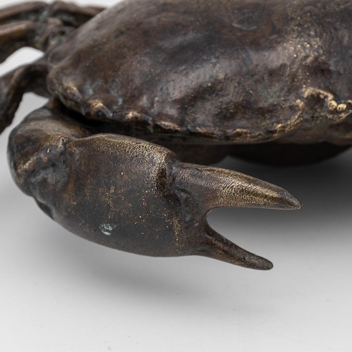 Bronze Ancienne boîte à caviar en bronze victorienne en forme de crabe du 19e siècle c.1885 en vente