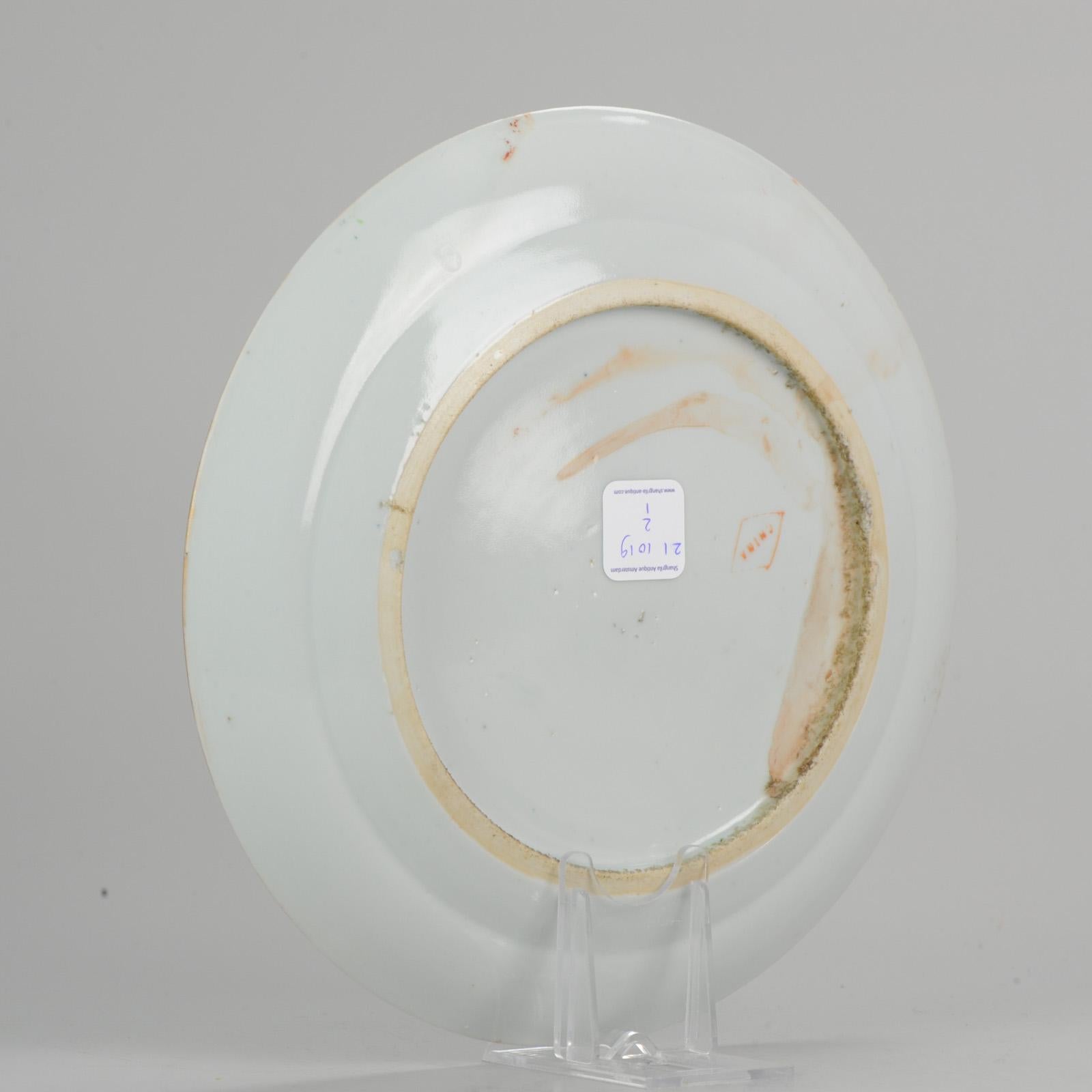 XIXe siècle Assiette oiseau cantonaise ancienne 19ème-début 20ème siècle en porcelaine chinoise en vente