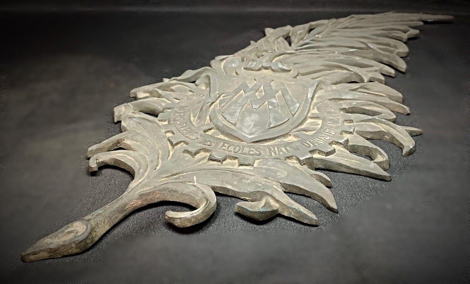 Français Plaque commémorative ancienne en bronze du 19e siècle/début du 20e siècle - Gadzarts - 2Y183 en vente