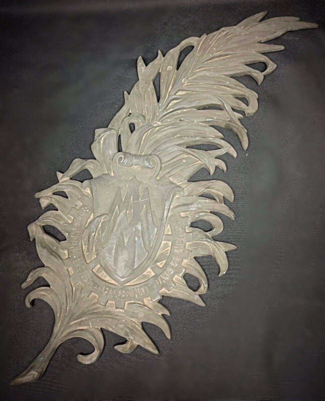 20ième siècle Plaque commémorative ancienne en bronze du 19e siècle/début du 20e siècle - Gadzarts - 2Y183 en vente