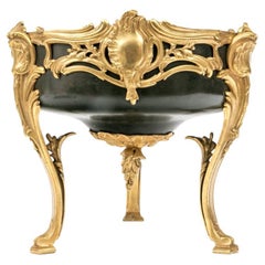 Antique 19th French Bronze and Copper Tri-Footed Planter