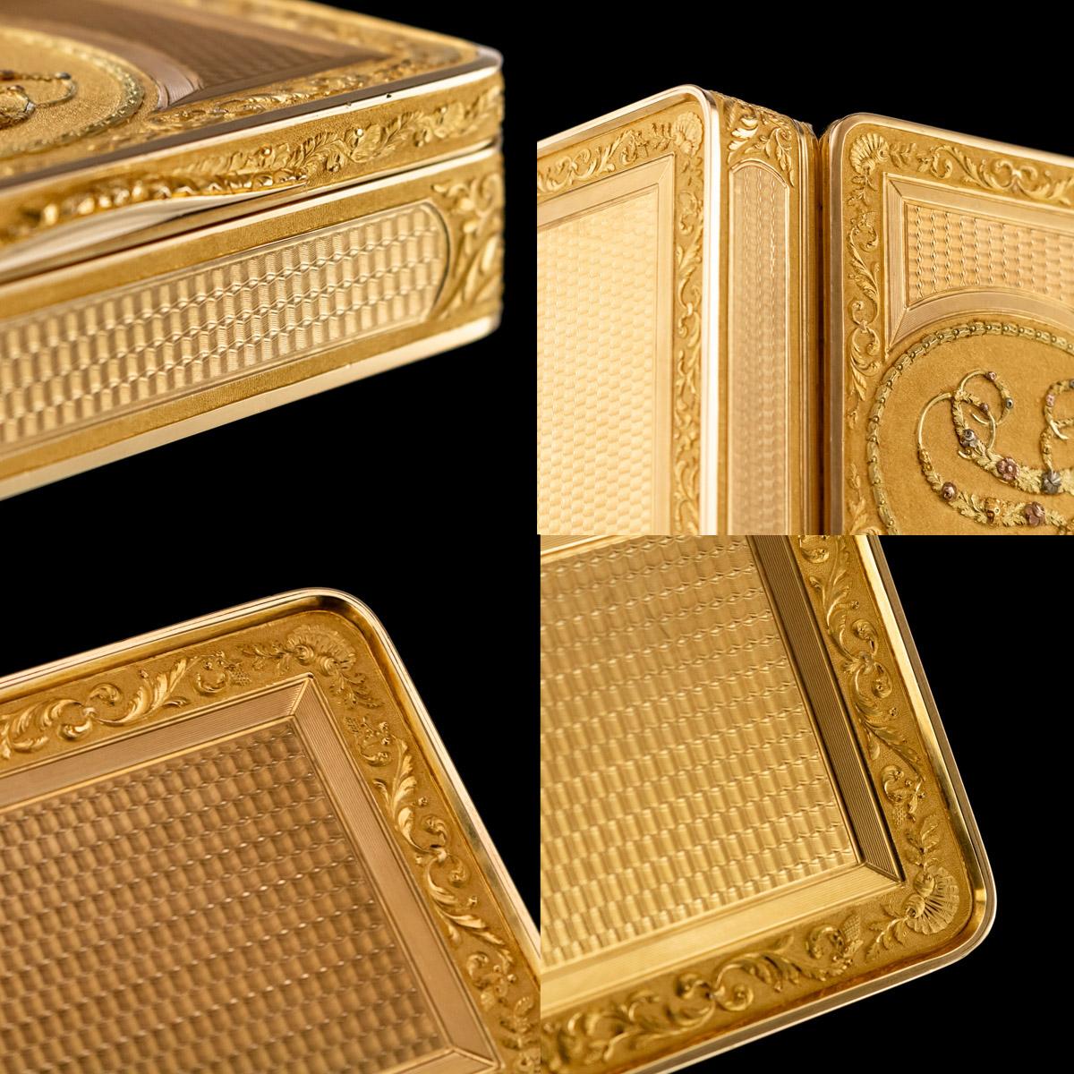 Antique Austrian 18 Karat Four-Color Gold Snuff Box, Felix Paul, circa 1810 7