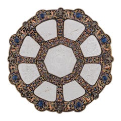 Antique 19thC Austrian Silver, Enamel & Rock Crystal Dish by Rudolf Linke c.1890