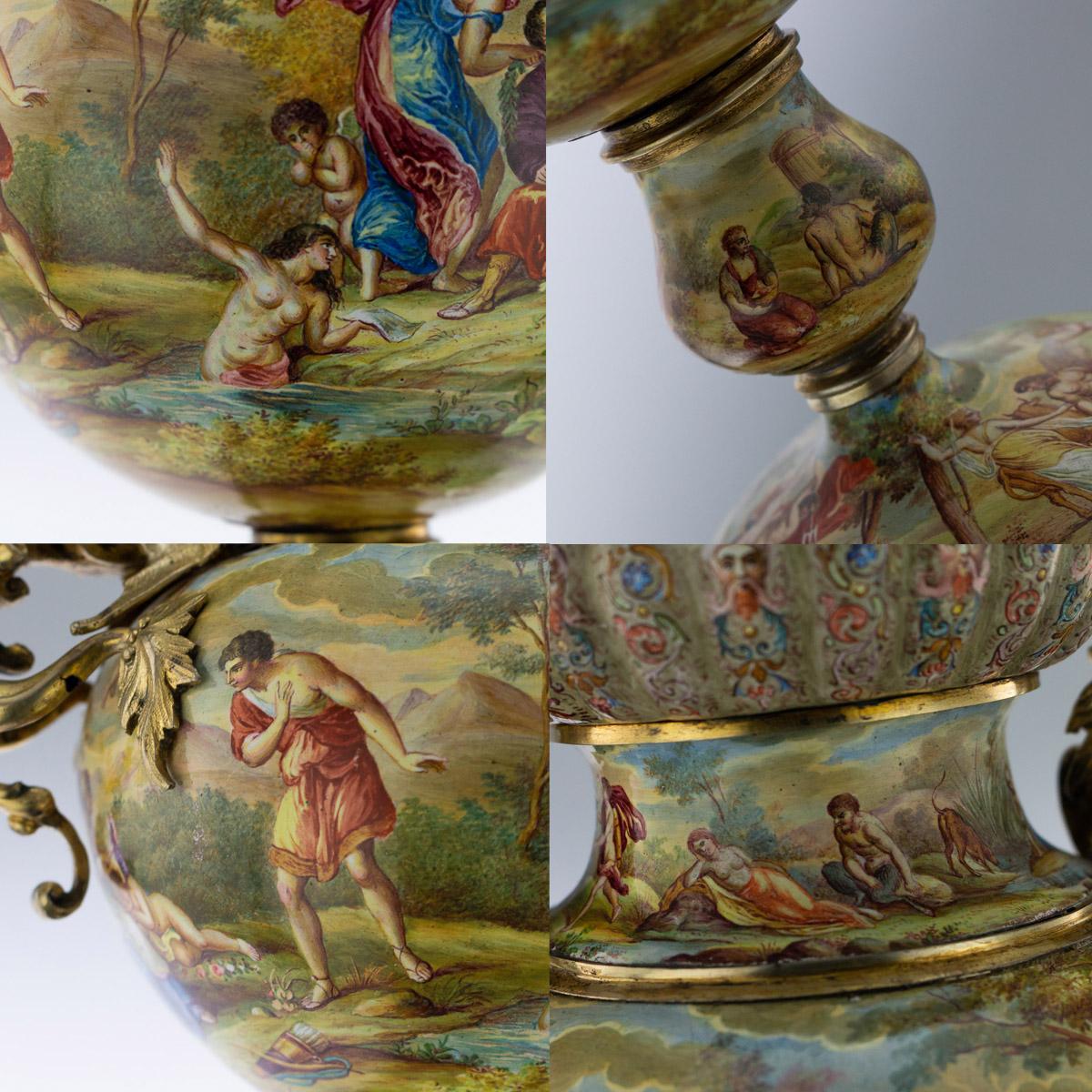 19th Century Austrian Solid Silver-Gilt & Enamel Vase, Hermann Bohm, circa 1880 8